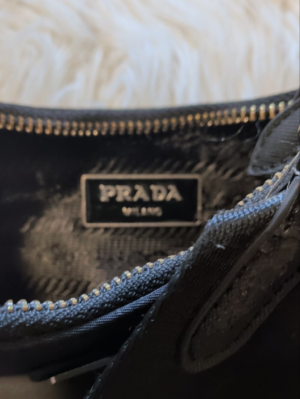 Prada Black Nylon Mini Shoulder Bag with Logo Plaque - Picture 9 of 9